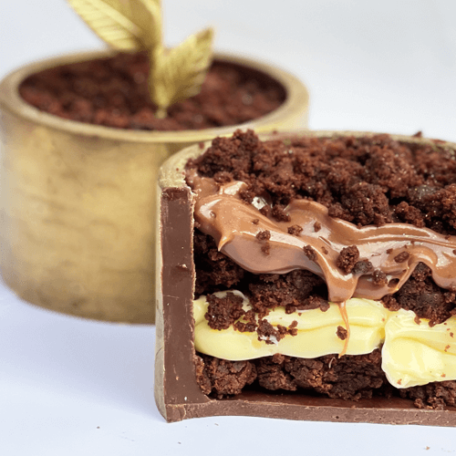 Čokoladna saksija sa ružom 650g