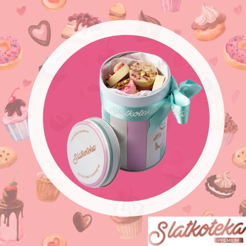 Chocolate mix za poklon na roze pozadini