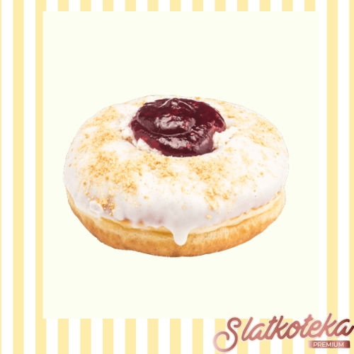 Cheese cake krofna na žutoj pozadini