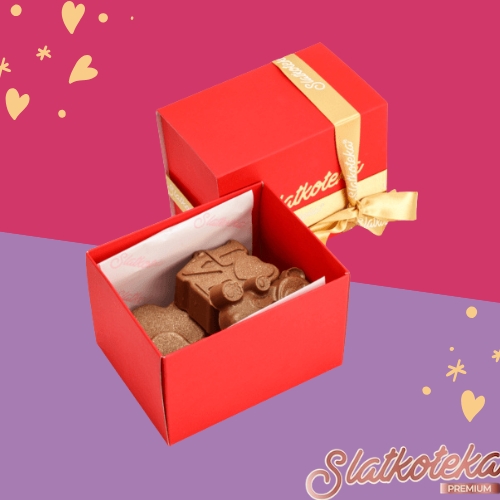 ljubavne praline slatkoteka ljubičasto roze pozadina