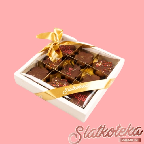 Brownie Golden Box - Cvet roze pozadina