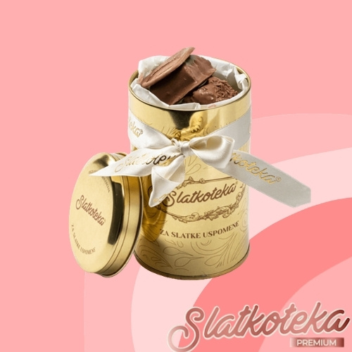 Brownie mini bites - metal box roze pozadina