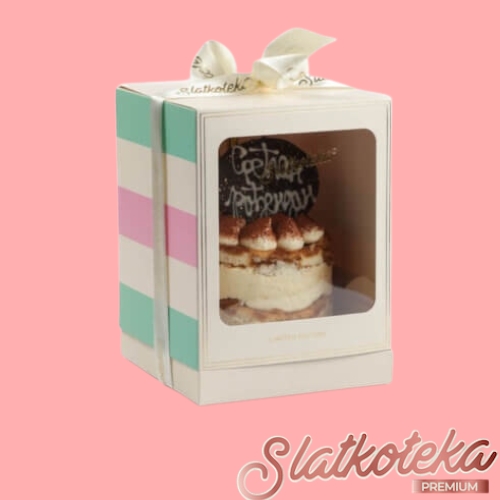 Mini Gift Cake Tiramisu roze pozadina