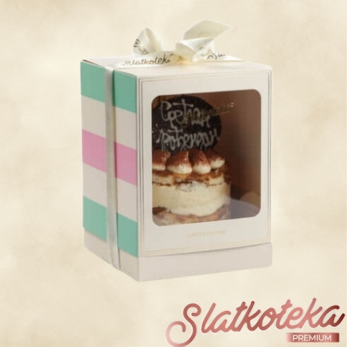 mini tiramisu na krem pozadini