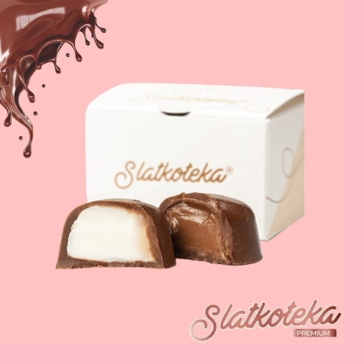 Mini praline od 20g na roze pozadini