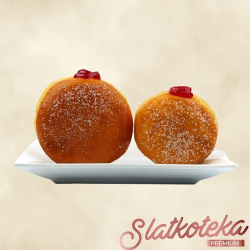 mini klasik krofne sa jabukama na krem pozadini