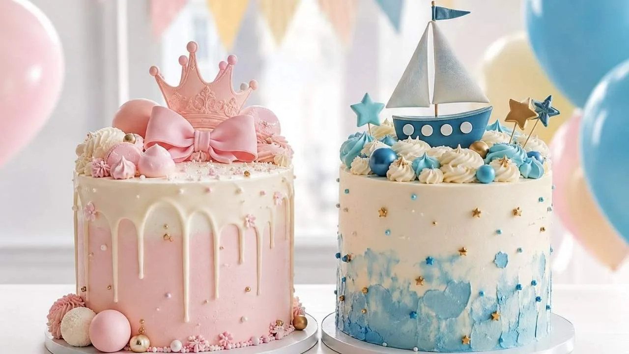 prikaz roze torte za devojčice i plave za dečake
